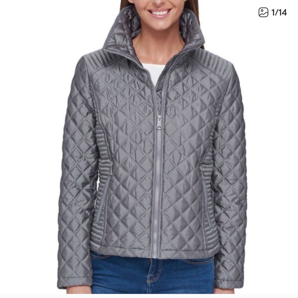 Andrew Marc Charcoal Quilted Puffer Jacket